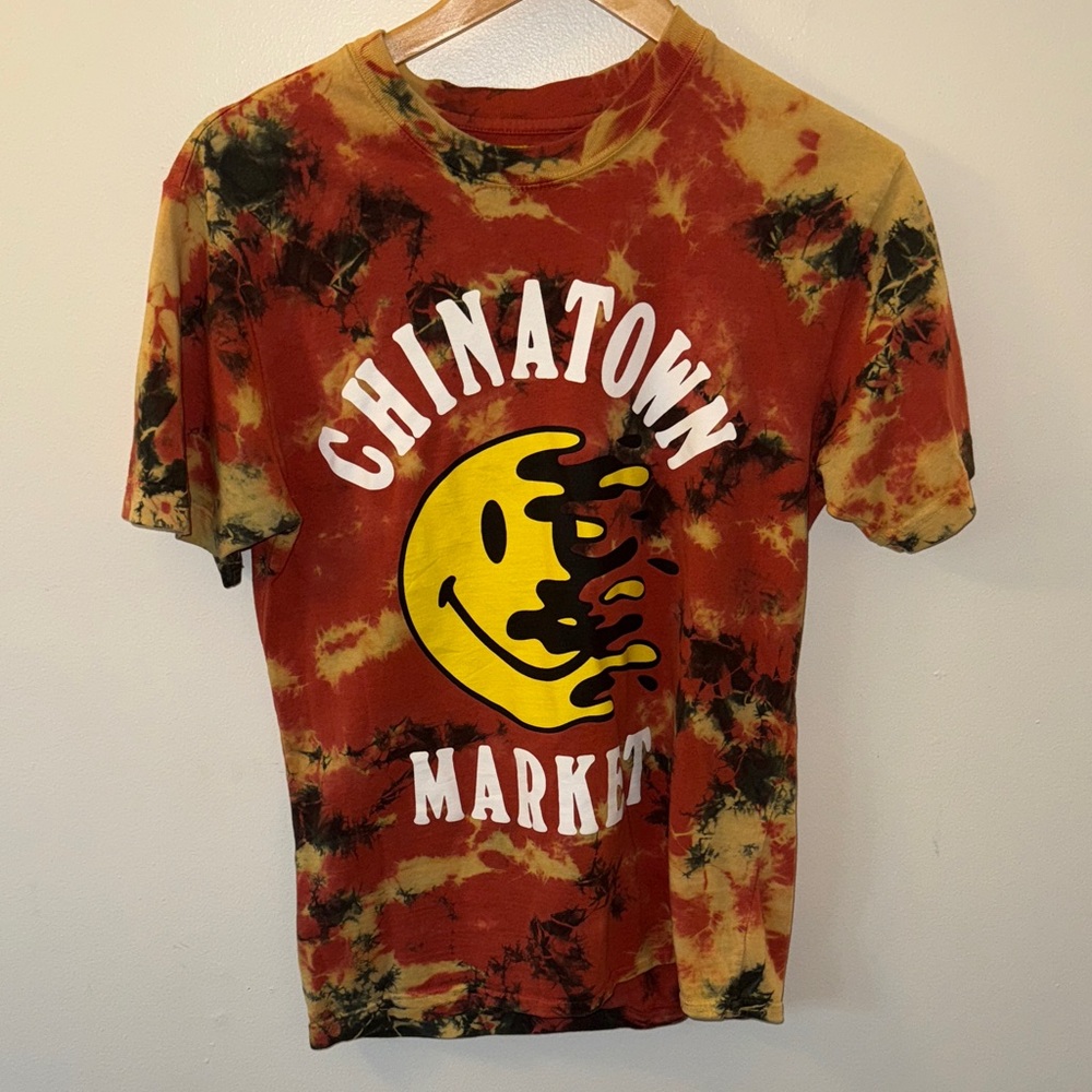Chinatown Market Smiley Face Tie-Dye T-Shirt small